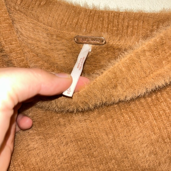 FREE PEOPLE Brown Glistening Sands Star Sign Fuzzy Pullover Sweater | Large - Picture 10 of 11